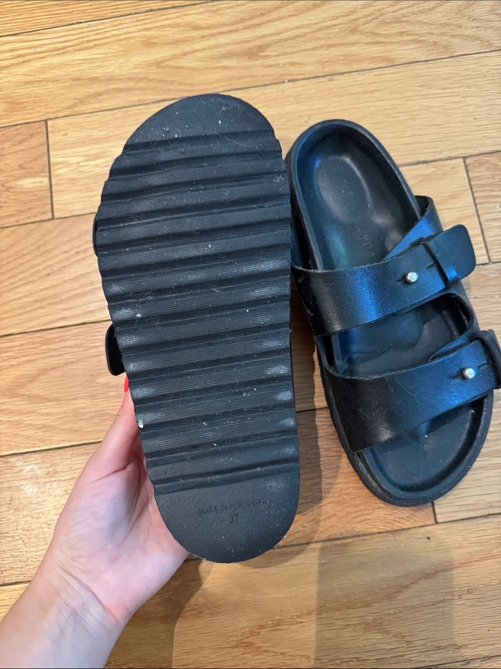 Jenni Kayne Black Hutton Double-Strap Slides - Picture 5 of 5